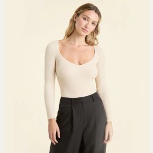 NWT - NUUDS SWEETHEART SWEATER BODYSUIT - Bone - Small